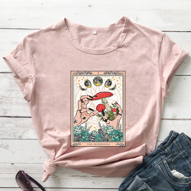 The Mushroom Tarot Card Grunge T-Shirt